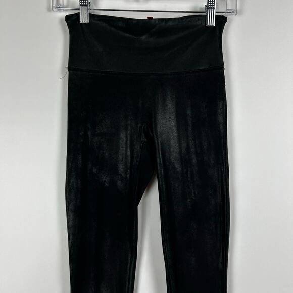 Spanx SPANXshape™ Faux Leather Leggings Black Slimming Power Waist Womens Size S - Picture 4 of 10